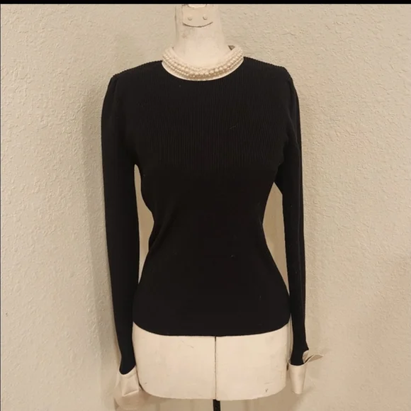 Commense Black and White Long Sleeve Top - Picture 6 of 6